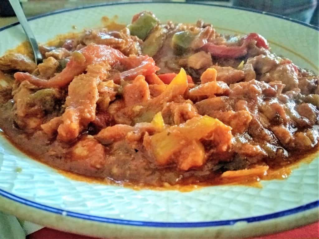 fajitas carne hecha y preparada para relleno