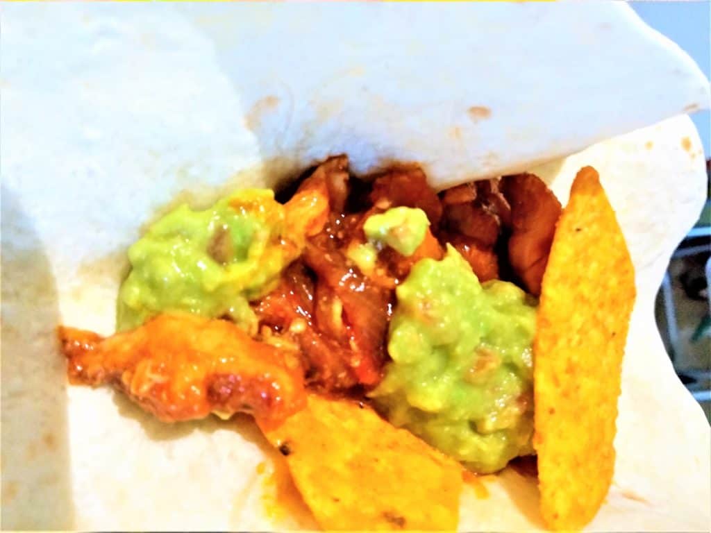 fajitas terminadas, rellenándolas