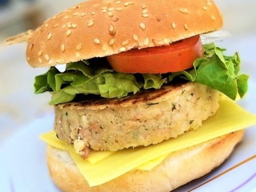 hamburguesa de pescado, hamburguesa entrada