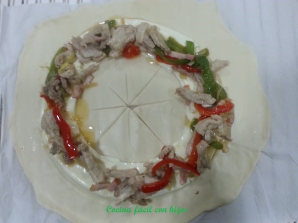 con queso verduras y carne
