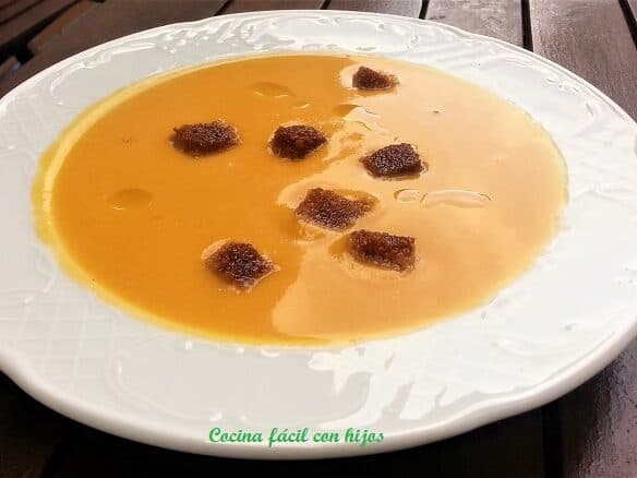 crema de calabaza, plato terminado foto receta