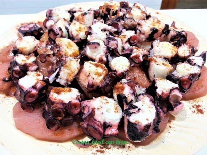 pulpo a la gallega, plato terminado