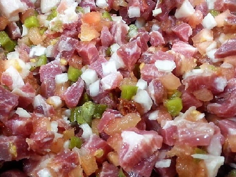 tartar de jamón, tartar preparado foto receta