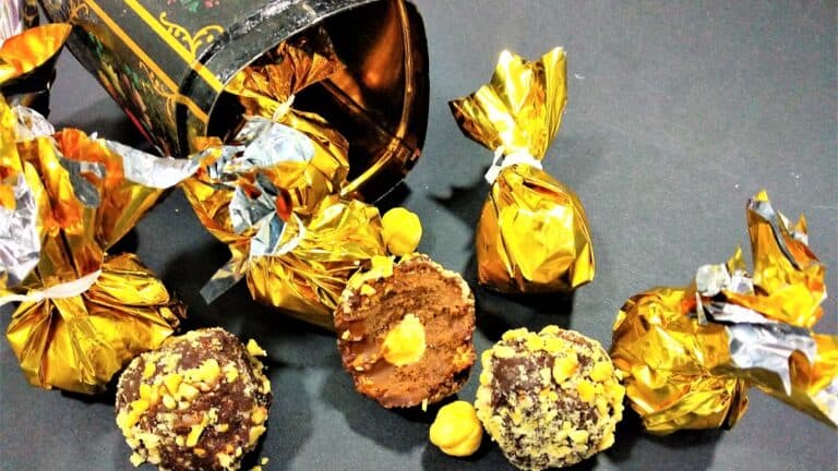bombones caseros de chocolate, bombones terminados presentación