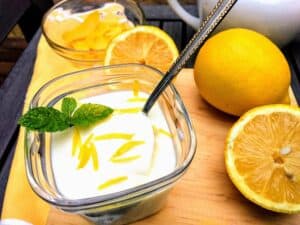 crema de limón terminada, presentación receta
