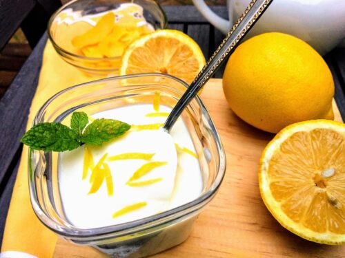 crema de limón terminada, presentación receta