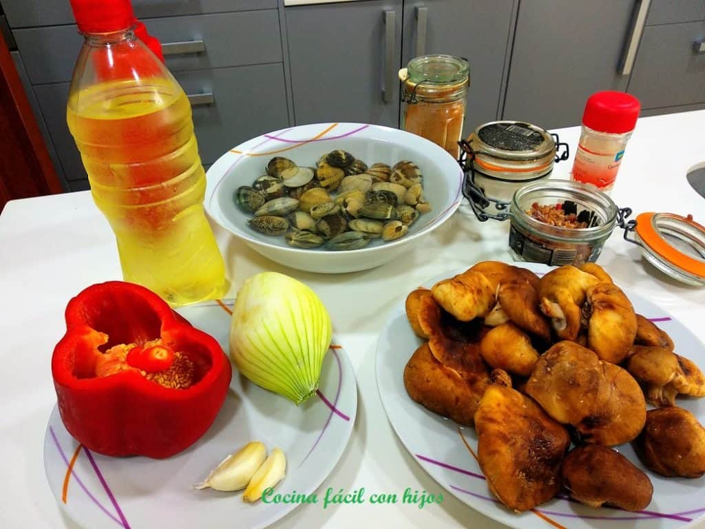 setas con almejas ingredientes