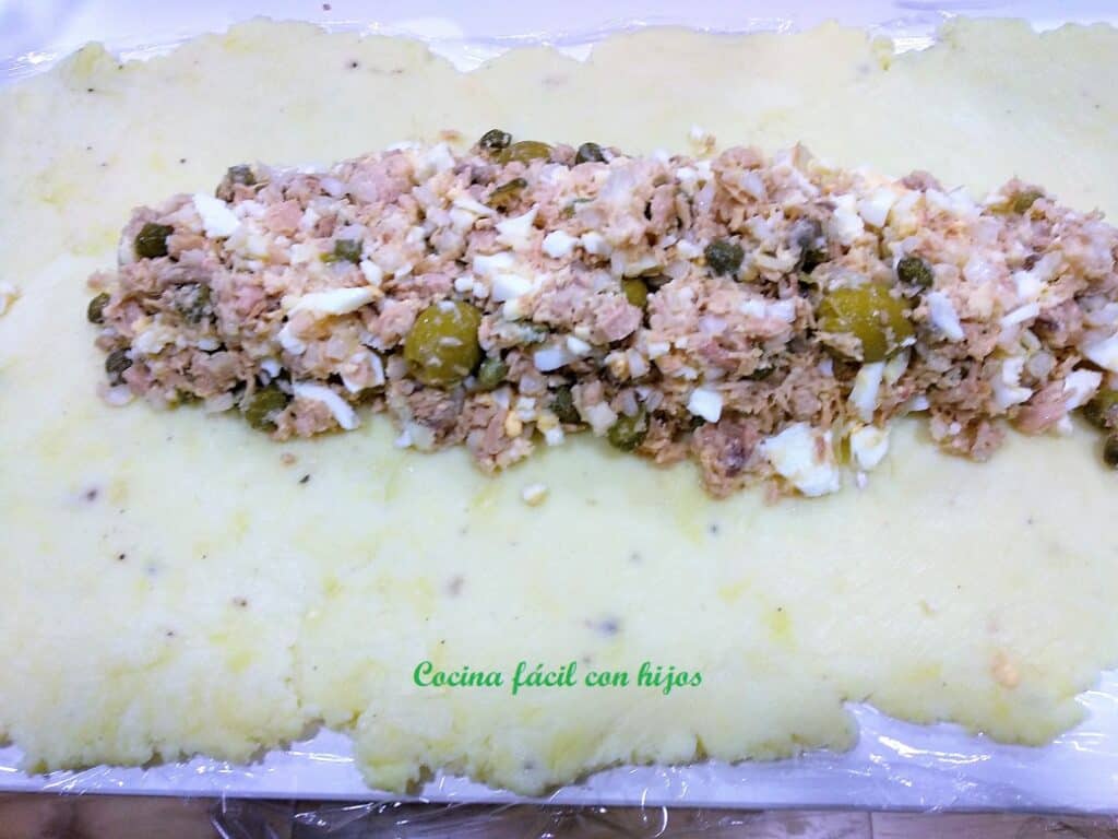 colocando el relleno
