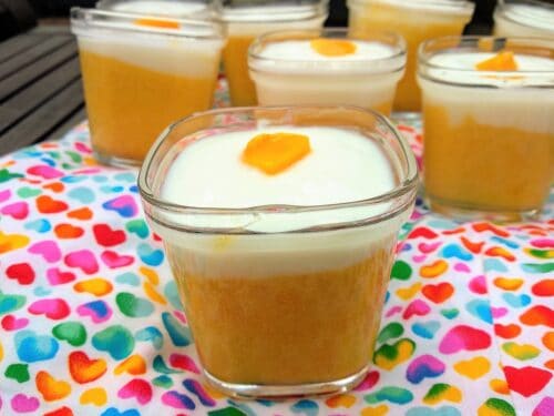 Mousse de mango light terminada, foto entrada
