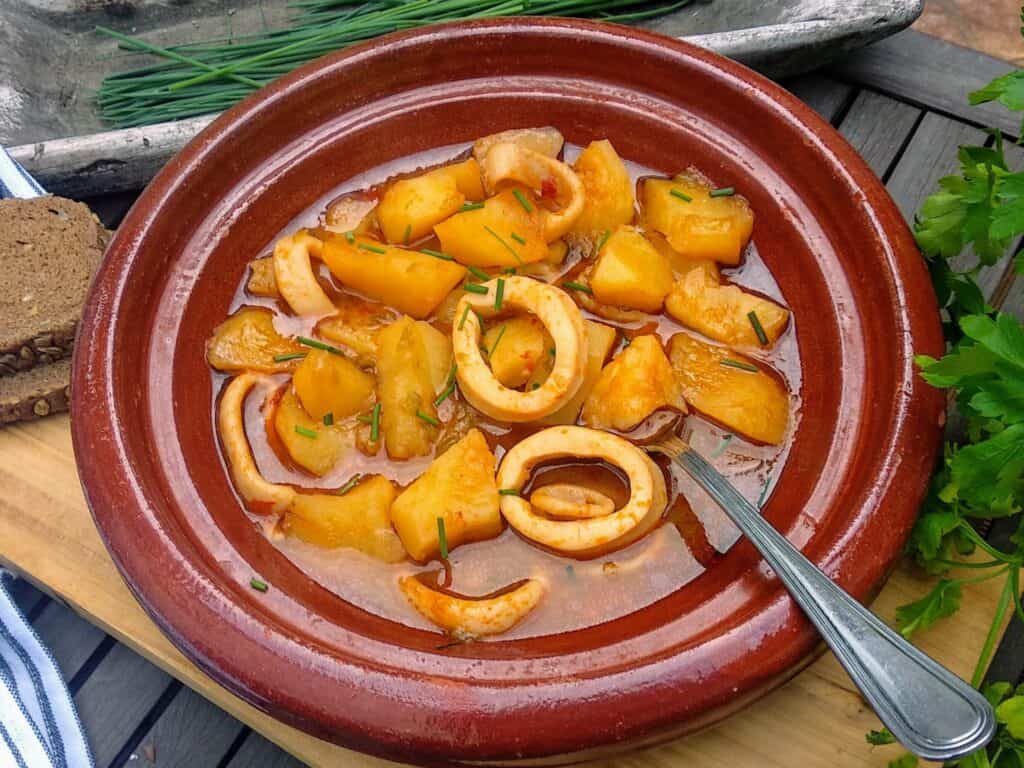marmitako de calamares plato terminado foto receta