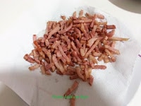 pasta superpilopi bacon en papel absorbente