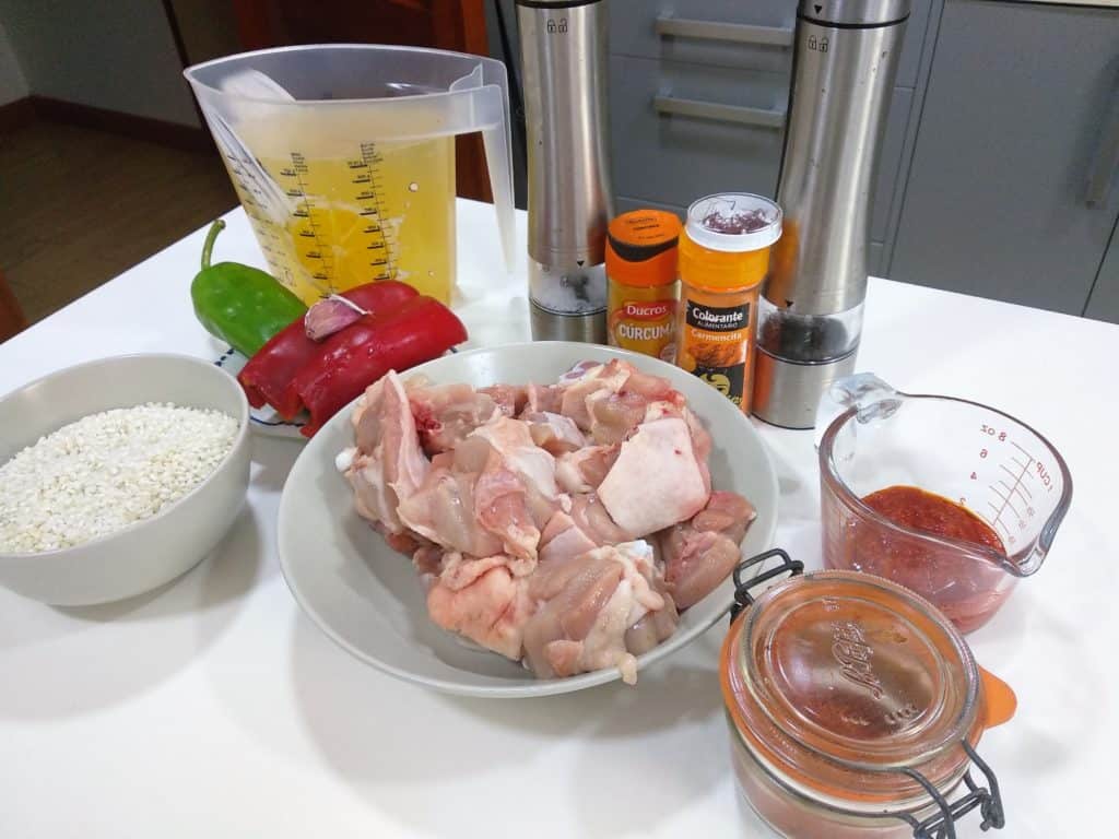 arroz con pollo, ingredientes