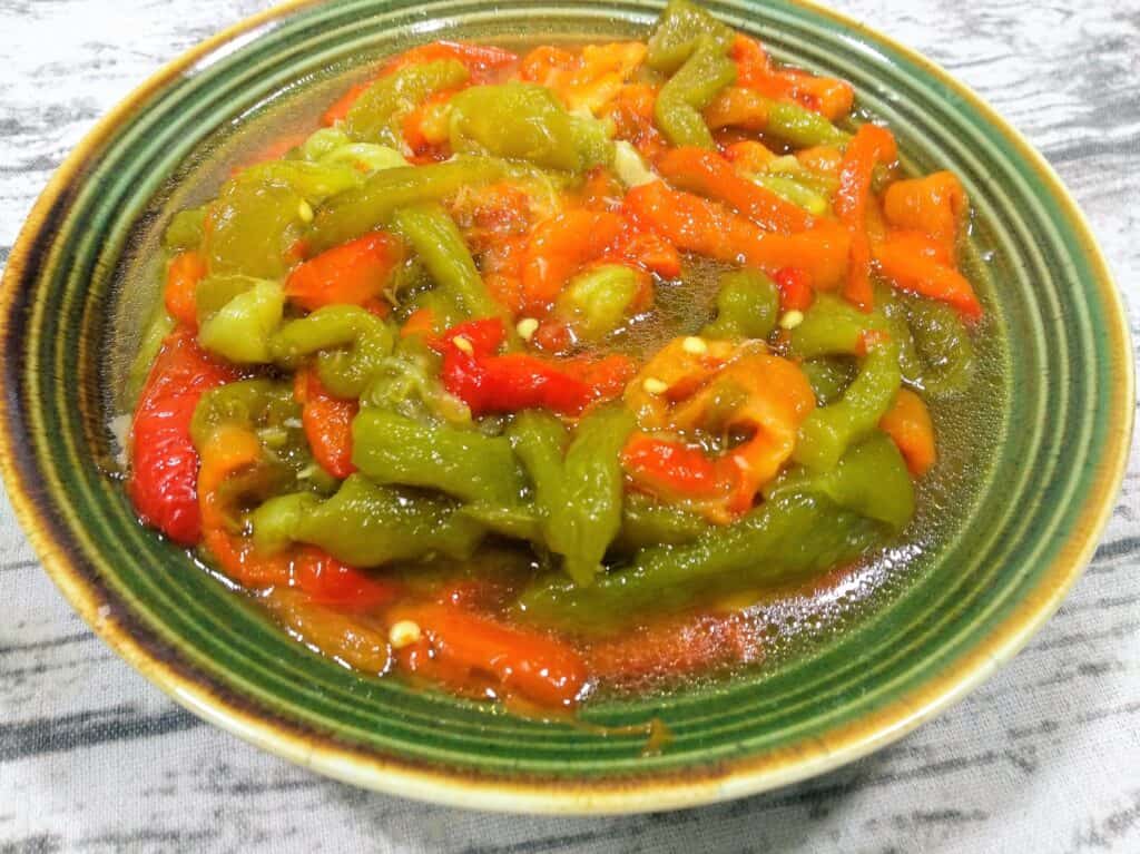 pimientos asados al horno, plato terminado receta